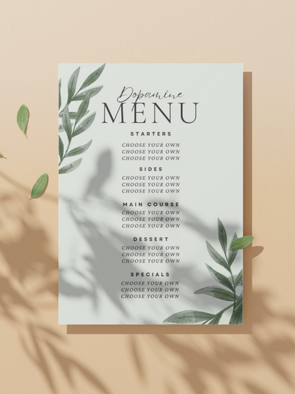 Dopamine Menu Starter Kit (+ 20 Editable Templates)