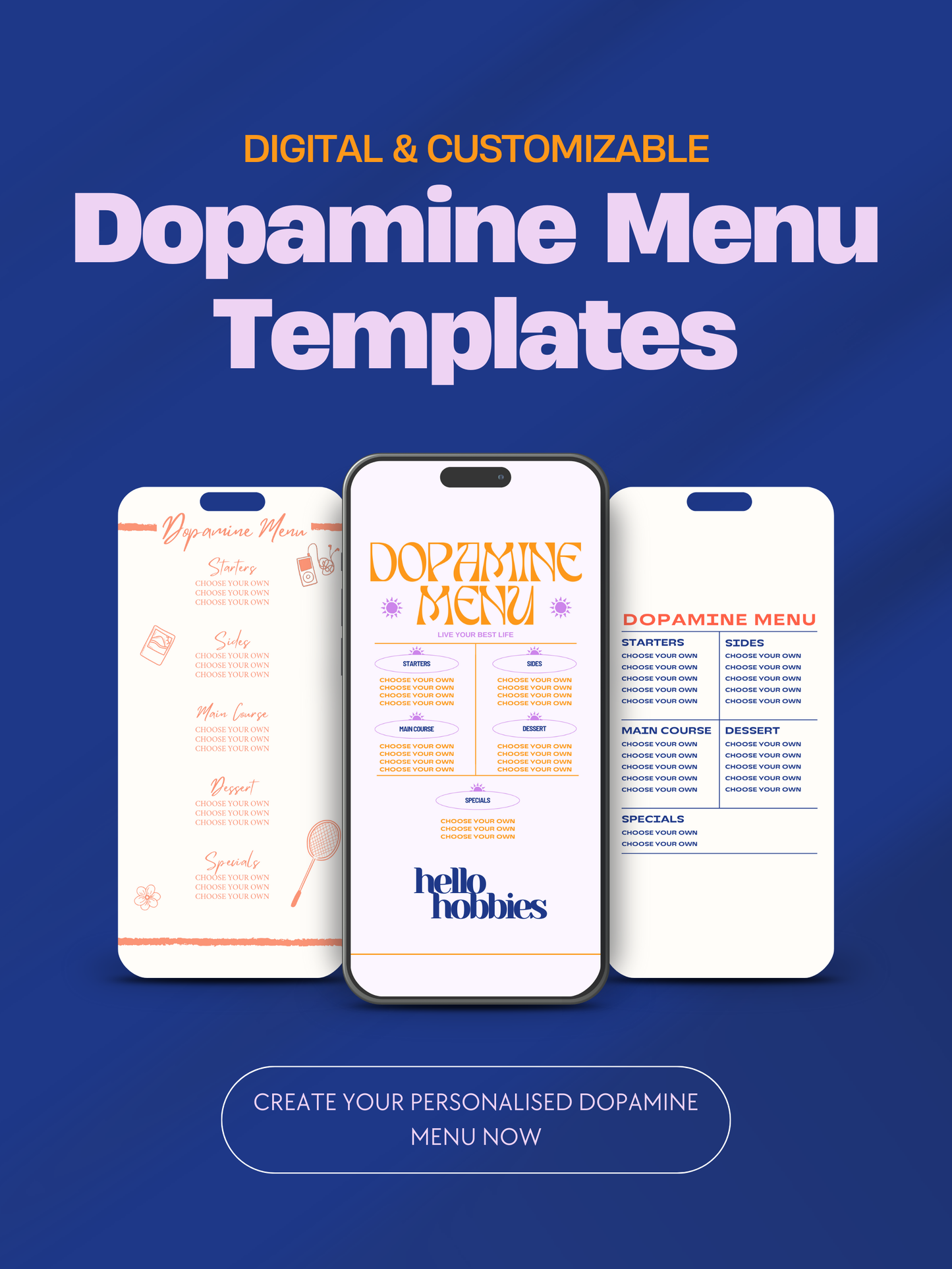 Dopamine Menu Starter Kit (+ 20 Editable Templates)